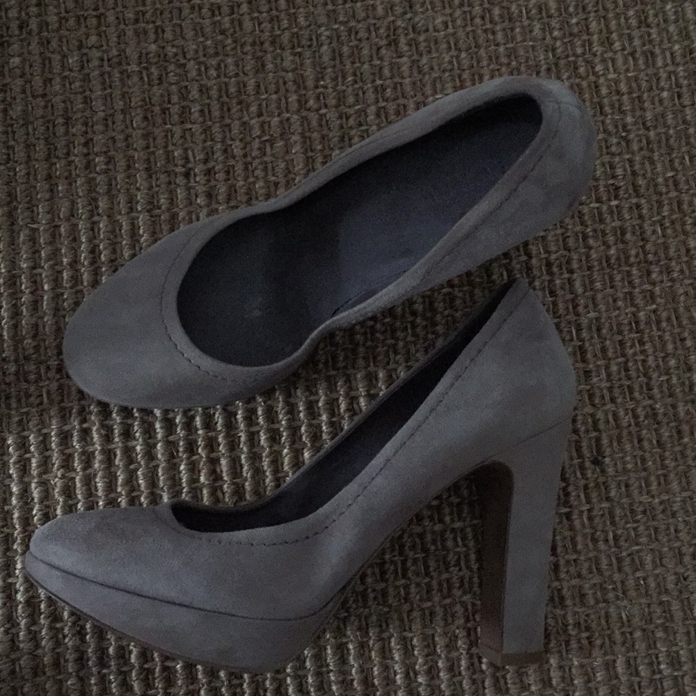 J.Crew Grey suede platform heels
